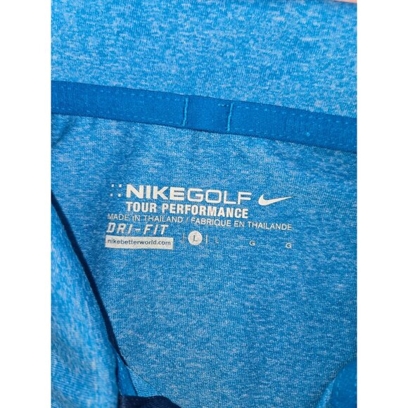 Nike Golf Tour Performance Dri-Fit Polo Shirt Large Blue Polyester Short Sleeve - Picture 5 of 8